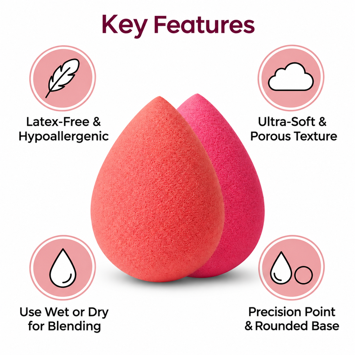 MAKEUP BEAUTY BLENDER SPONGE (PACK OF 2)