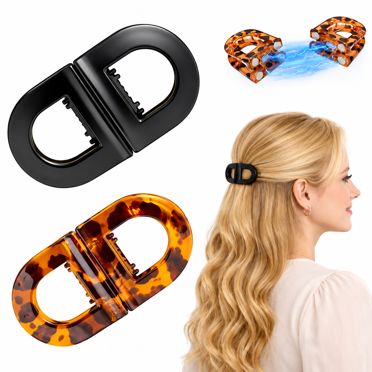 MAGNETIC HAIR CLAW CLIPS (1 PAIR)
